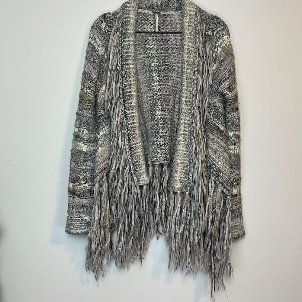 Free People Gray Birkenstock Tassel Fringe Sweater M